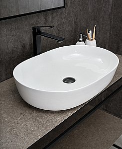 Раковина накладная Gid Lago 61 D1348 51204 белая купить в интернет-магазине Sanbest