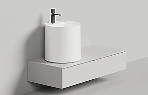 Раковина накладная Salini Armonia Round Top 03 130423TM 45 из искусственного камня S-Stone, белая матовая купить в интернет-магазине Sanbest