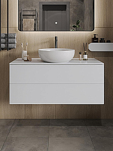 Тумба с раковиной Orange Otto 100 Ot-100TuMDF+B07-420W белая глянцевая для ванной в интернет-магазине Sanbest