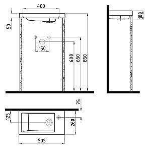 Раковина Bien Infinitum 50,5 INLK05001FD1W5000 белая купить в интернет-магазине Sanbest