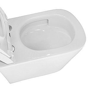 Унитаз подвесной Azario Vesper AZ-1373WH белый, безободковый, с крышкой микролифт, слив торнадо купить в интернет-магазине Sanbest