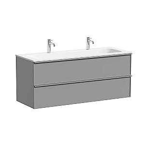 Тумба с раковиной Sancos Velta 120 VL120WG+CN7016 теплый серый матовая/раковина белая, 2 отверстия для ванной в интернет-магазине Sanbest