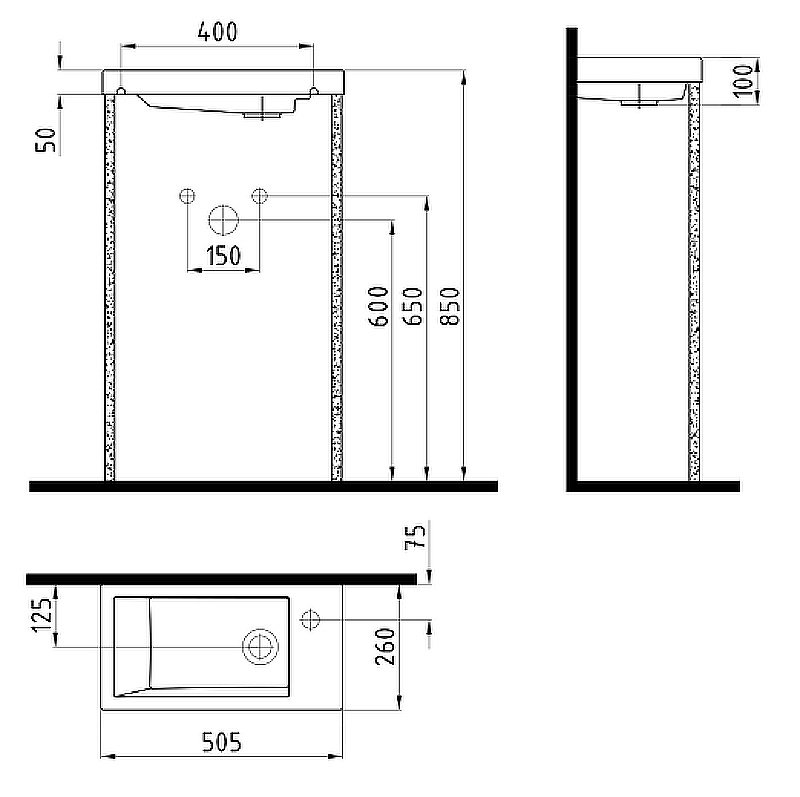 Раковина Bien Infinitum 50,5 INLK05001FD1W5000 белая купить в интернет-магазине Sanbest