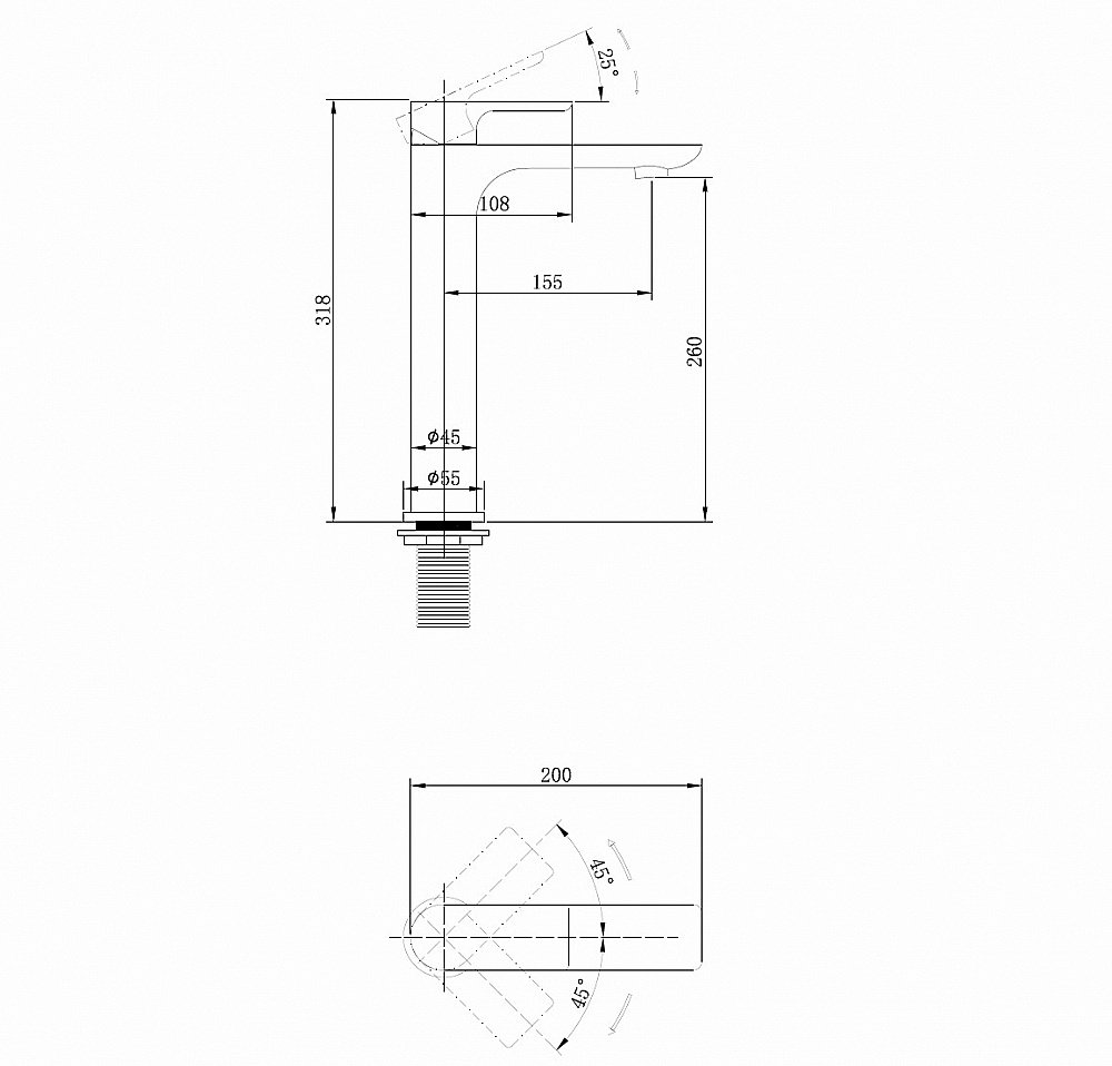 Смеситель для раковины Abber Weiss Insel AF8011FW белый матовый купить в интернет-магазине сантехники Sanbest