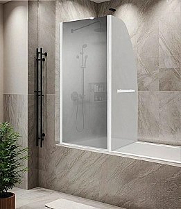 Шторка для ванны Parly F03F 130x120 профиль белый/стекло матовое купить в интернет-магазине Sanbest