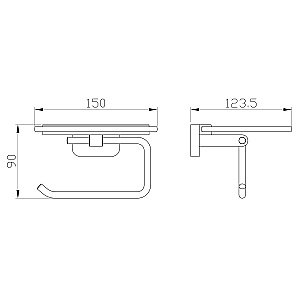 Держатель для туалетной бумаги с полкой WONZON & WOGHAND GRAFFITY, Брашированный никель (WW-9326-BN) купить в интернет-магазине сантехники Sanbest