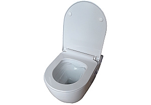 Унитаз подвесной Aquatek ПОЛАРИС AQ0700-01+INS-0000012+KDI-0000020+KKI-0000002 белый, безободковый, с крышкой микролифт, с инсталляцией и черной матовой кнопкой купить в интернет-магазине Sanbest