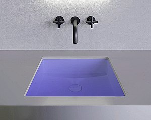 Раковина врезная снизу столешницы Salini MAREA 07 1802207MF 42 из искусственного камня S-Stone, матовая, цвет по RAL полностью купить в интернет-магазине Sanbest