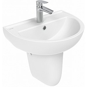 Раковина на полупьедестале Creavit Oval 50 TP155-00CB00E-0000 белая купить в интернет-магазине Sanbest