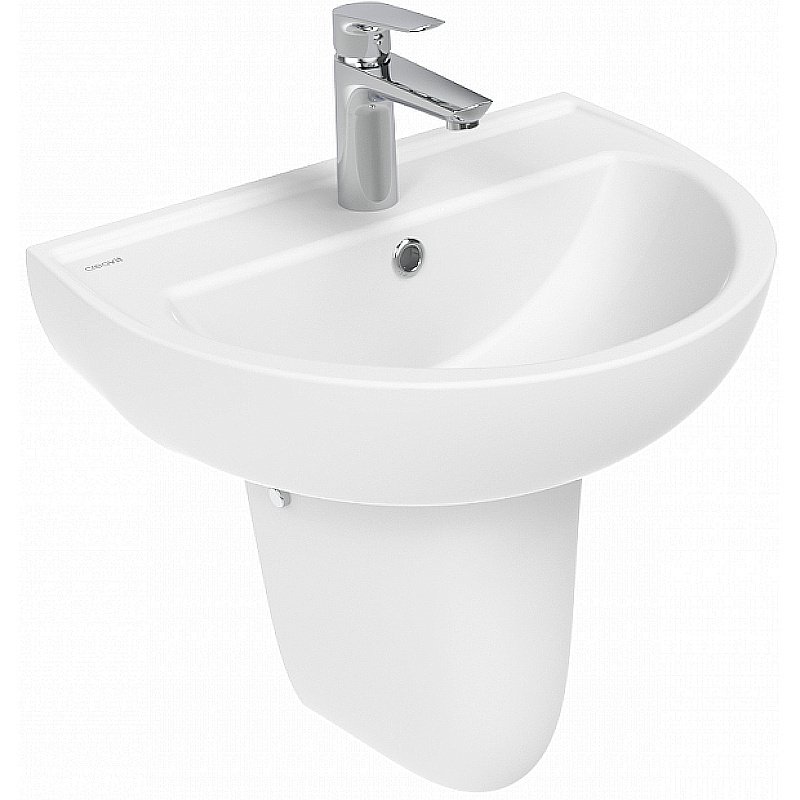 Раковина на полупьедестале Creavit Oval 50 TP155-00CB00E-0000 белая купить в интернет-магазине Sanbest