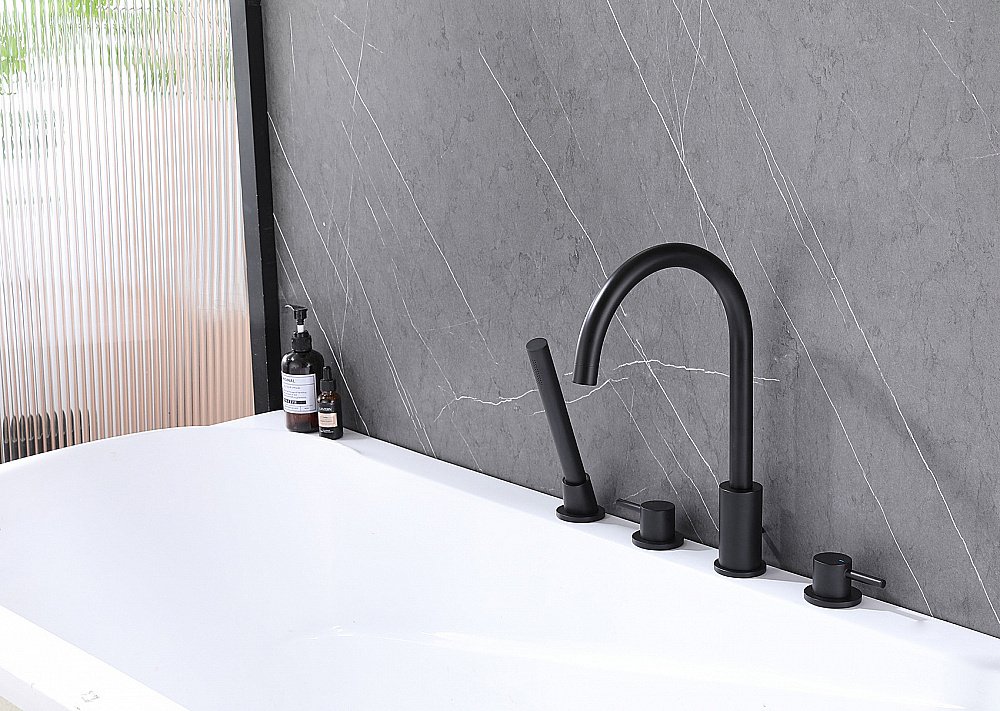 Смеситель для ванны Abber WASSER KREIS AF8113B черный матовый купить в интернет-магазине сантехники Sanbest