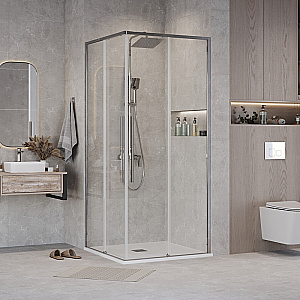 Душевой уголок Grossman Galaxy 80х80 300.K33.01.8080.10.00 стекло прозрачное/профиль хром купить в интернет-магазине Sanbest