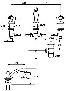 Смеситель для раковины Kludi 1926 510434520 золото купить в интернет-магазине сантехники Sanbest