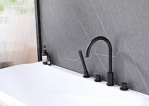 Смеситель для ванны Abber WASSER KREIS AF8113B черный матовый купить в интернет-магазине сантехники Sanbest