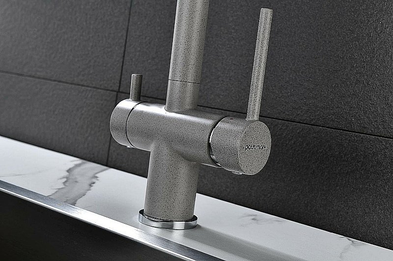 Смеситель для кухни Paulmark Serpentine Se213222-GR серый купить в интернет-магазине сантехники Sanbest