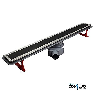 Душевой трап PESTAN Confluo Premium Glass Line 450 черное стекло/матовый хром купить в интернет-магазине Sanbest