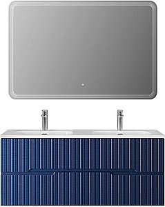 Тумба с раковиной Cezares DUET-N 120 DUET-N-1200-4C-SO-2-SPF-P сапфир для ванной в интернет-магазине Sanbest