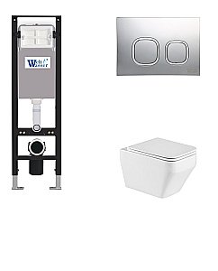 Унитаз с инсталляцией WeltWasser AMBERG 350 + HOFBACH 041 GL-WT + AMBERG RD-CR белый/кнопка хром купить в интернет-магазине Sanbest