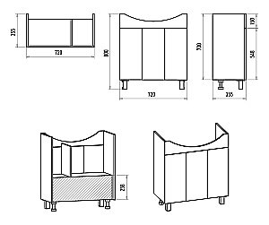 Тумба с раковиной Misty Изео - 75 Э-Изе01075-021Н белая для ванной в интернет-магазине Sanbest