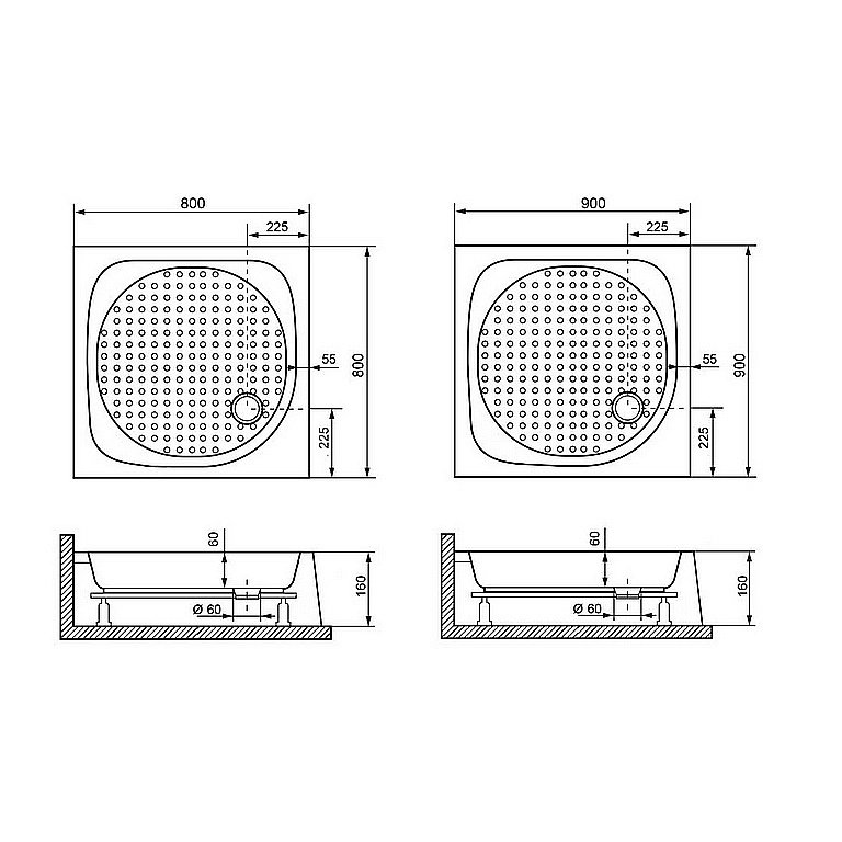 Душевой поддон RGW Acryl Lux/Tn 16180188-21 80х80 белый купить в интернет-магазине Sanbest