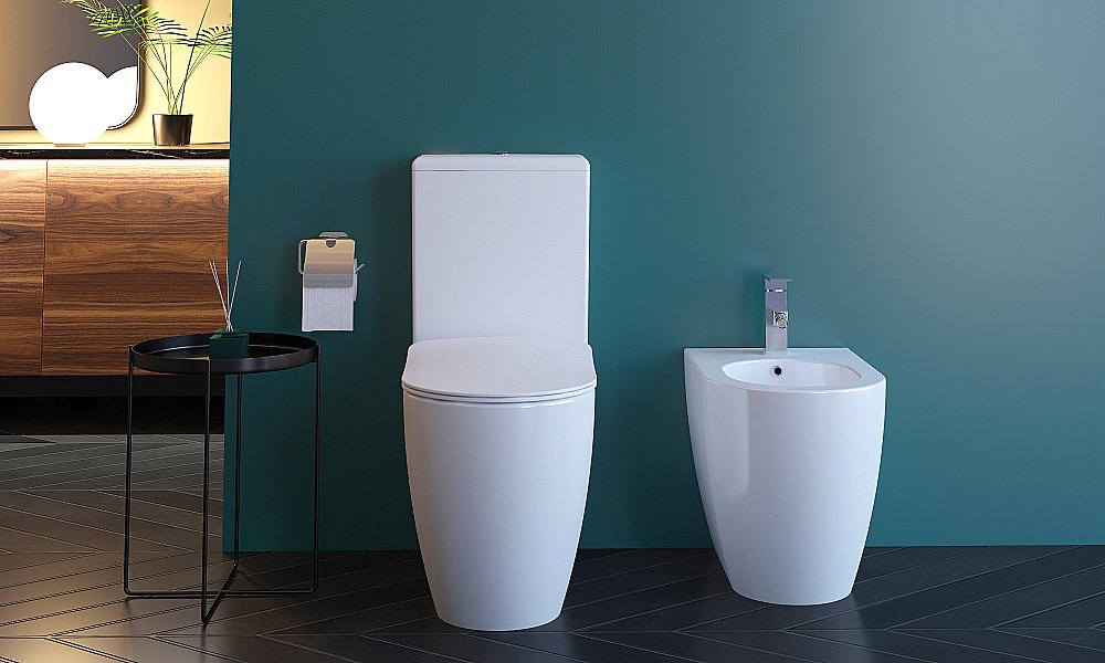 Унитаз напольный CREAVIT FREE FE360-11 белый, безободковый, с бачком купить в интернет-магазине Sanbest