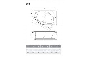 Ванна акриловая Relisan Sofi 160x100 купить в интернет-магазине Sanbest