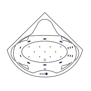 Ванна акриловая EXCELLENT Konsul 150x150 ULTRA хром купить в интернет-магазине Sanbest