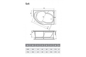 Ванна акриловая Relisan Sofi Гл000024565 160x100 белая купить в интернет-магазине Sanbest