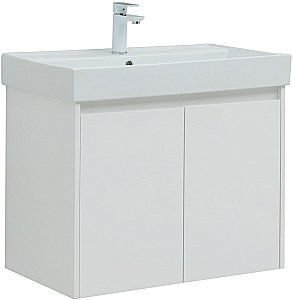 Тумба с раковиной Aquanet Nova Lite 298850 75 белый глянец для ванной в интернет-магазине Sanbest