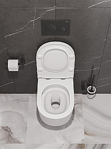 Унитаз подвесной BelBagno Unique BB007CH-TOR/SC белый, безободковый, с крышкой микролифт, слив-торнадо купить в интернет-магазине Sanbest
