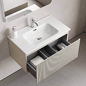 Тумба с раковиной Sancos Snob R 1.0 SNR1.080CE/CN7005 Beige Soft для ванной в интернет-магазине Sanbest