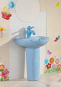 Раковина детская на пьедестале Gid Aventura 43 Nb192-BU 69910 голубая купить в интернет-магазине Sanbest