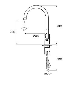 Смеситель для кухни Santek Линдос WH5A41008C001 хром купить в интернет-магазине сантехники Sanbest