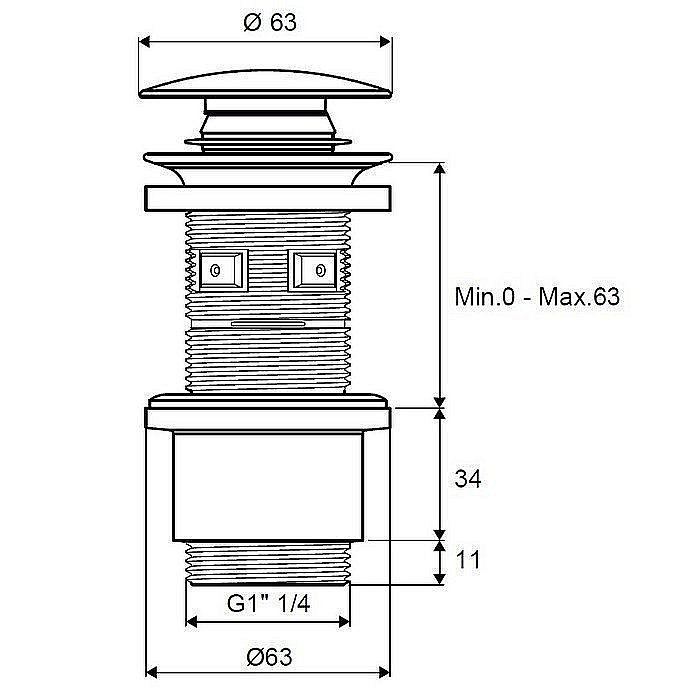 Донный клапан Excellent 1485.01 63 хром купить в интернет-магазине сантехники Sanbest