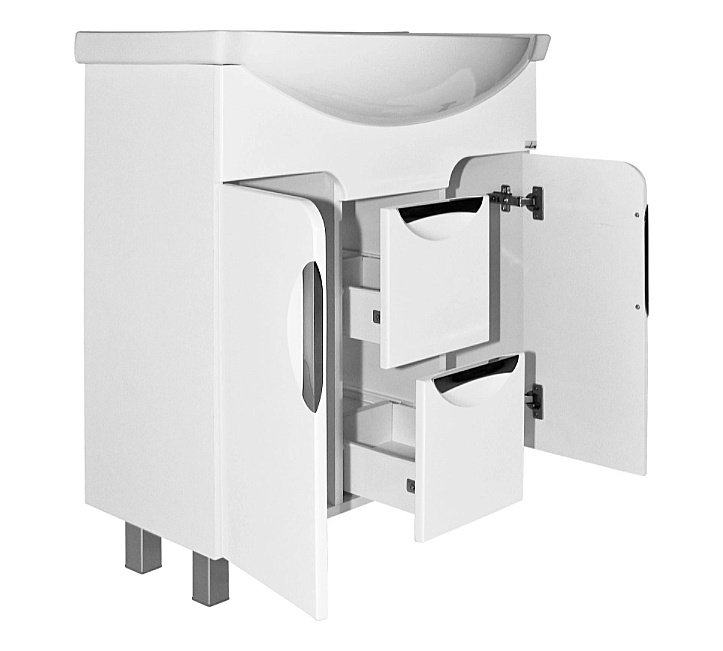 Тумба с раковиной MIXLINE КАССИОПЕЯ 75 белая для ванной в интернет-магазине Sanbest
