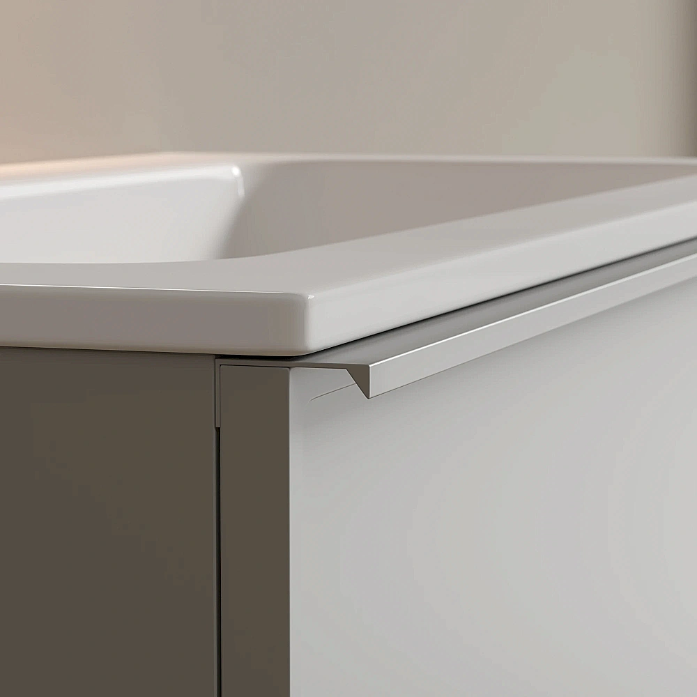 Тумба с раковиной Sancos Velta 100 VL100WG+CN7013 теплый серый матовая/раковина белая, с отверстием для ванной в интернет-магазине Sanbest