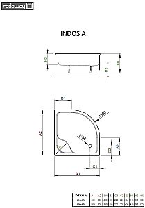 Душевой поддон Radaway Indos A SIA9090-01 90x90 белый купить в интернет-магазине Sanbest