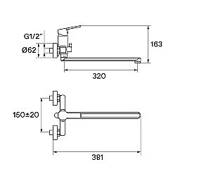 Смеситель для ванны Santek Найра WH5A12001C001 хром купить в интернет-магазине сантехники Sanbest
