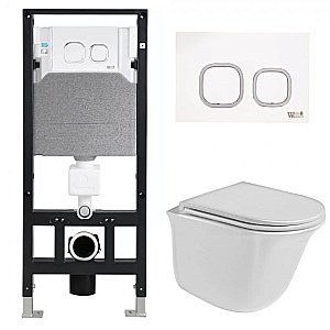 Унитаз с инсталляцией WeltWasser AMBERG 506 + TELBACH 004 GL-WT + AMBERG RD-WT купить в интернет-магазине Sanbest