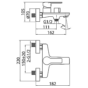 Смеситель для ванны Elghansa Emerald 2391510 хром купить в интернет-магазине сантехники Sanbest