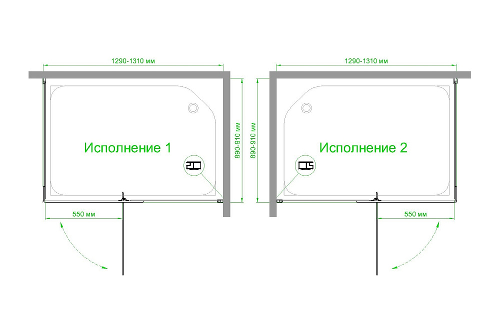 Душевой уголок Royal Bath HPVD RB9130HPVD-C-BL 130х90 матовое стекло/профиль черный купить в интернет-магазине Sanbest