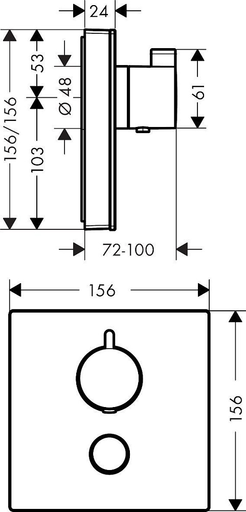 Термостат для душа Hansgrohe ShowerSelect Highflow 15735400 купить в интернет-магазине сантехники Sanbest