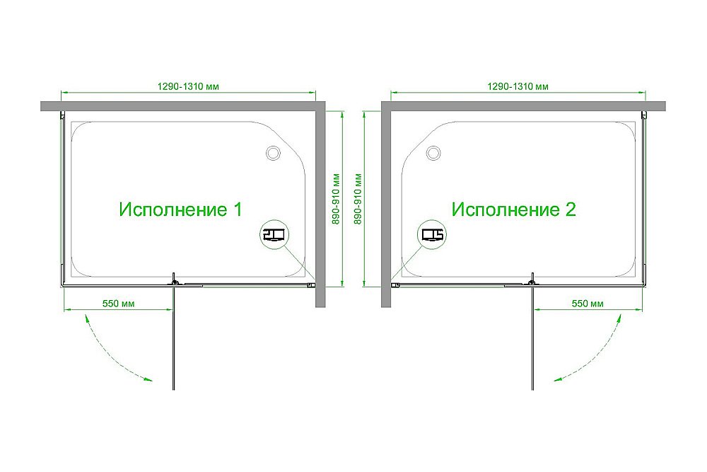 Душевой уголок Royal Bath HPVD RB9130HPVD-C-BL 130х90 матовое стекло/профиль черный купить в интернет-магазине Sanbest