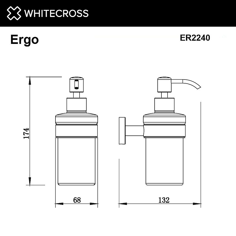 Диспенсер WhiteCross Ergo ER2240BL черный матовый купить в интернет-магазине сантехники Sanbest