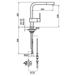 Смеситель для кухни Webert Kitchen Dado DA940302015 купить в интернет-магазине сантехники Sanbest