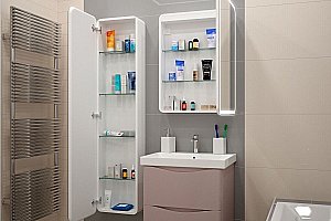 Зеркало-шкаф с подсветкой Art&Max Platino AM-Pla-600-800-1D-R-DS-F 60x80 в ванную от интернет-магазине сантехники Sanbest