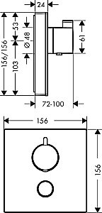 Термостат для душа Hansgrohe ShowerSelect Highflow 15735400 купить в интернет-магазине сантехники Sanbest