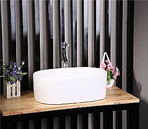 Раковина накладная Ceramalux N 56 9025-1 белая купить в интернет-магазине Sanbest