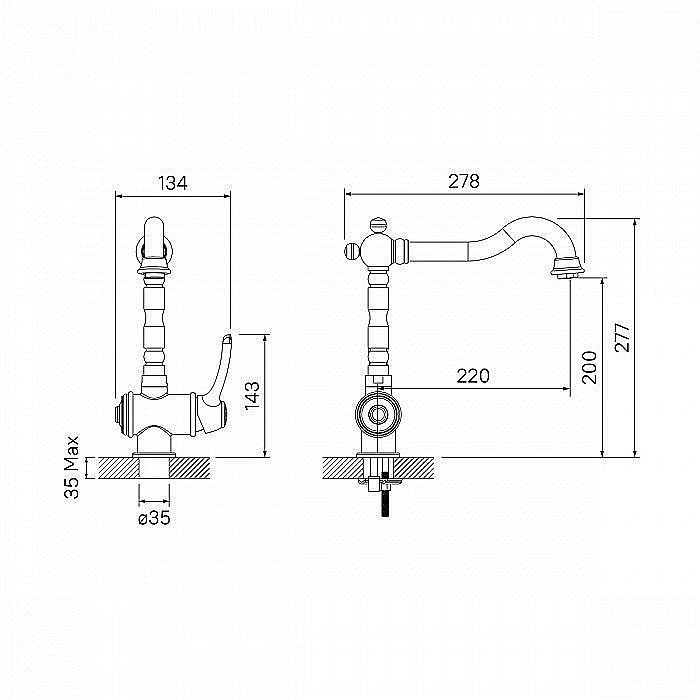 Смеситель для кухни IDDIS Oldie OLDYGL0i05 купить в интернет-магазине сантехники Sanbest