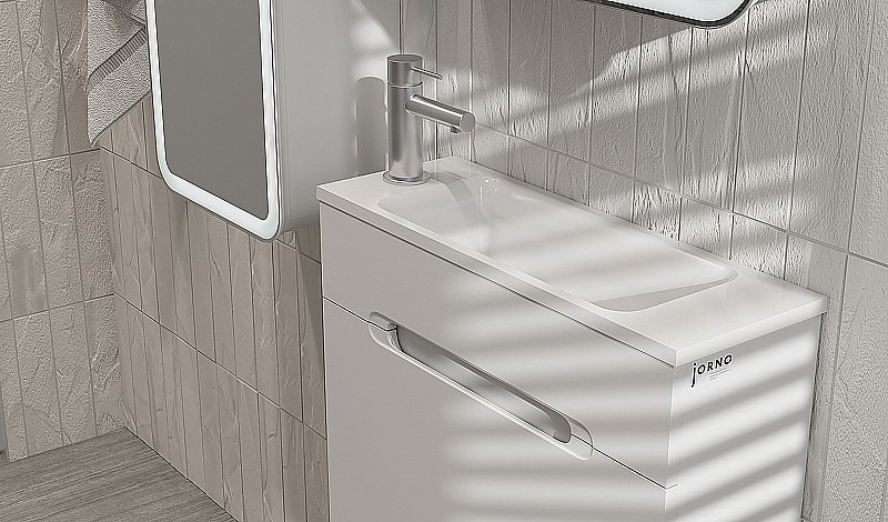 Тумба с раковиной Jorno Modul 60 белая для ванной в интернет-магазине Sanbest
